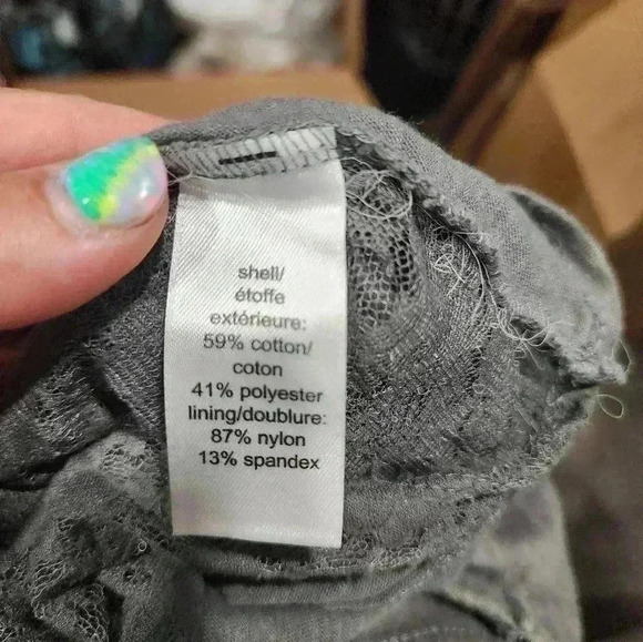 Maurices Tank Top Womens XL Grey Lace Back Rhinestones Bling - Picture 6 of 8